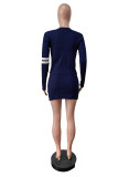 V Neck Knits Long Sleeve Bow Tie Skirts Set MEM-MZ88598