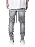 Men's Washed Holes Slim Denim Jeans GDMY-2013