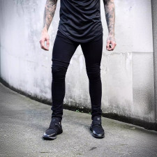 Men's Washed Tight Solid Color Jeans GDMY-11037