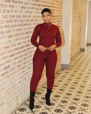 Long Sleeve Knits Slim Two Piece Pants Set TK-TK6341