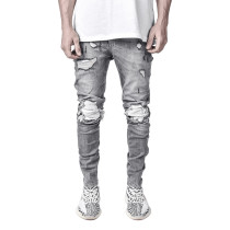 Men's Washed Holes Slim Denim Jeans GDMY-2013