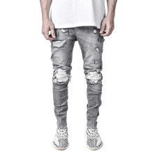 Men's Washed Holes Slim Denim Jeans GDMY-2013