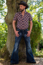 Men's Plus Size Punky Vintage Denim Flares Pant GDMY-2011