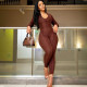 Long Sleeve Solid Color Tight Jumpsuit HMS-6510