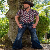 Men's Plus Size Punky Vintage Denim Flares Pant GDMY-2011