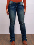 Fashion Embroidered Slim Straight Jeans GDMY-3006