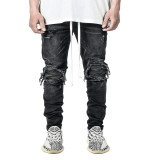 Men's Washed Holes Slim Denim Jeans GDMY-2013