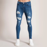 Men's Plus Size Holes High Waist Tight Jeans GDMY-1022