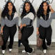 Hooded Zipper Sweatshirt Slim Split Pants Set LSD-LD2263