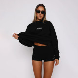 Long Sleeve Loose Sweatshirt Tight Shorts Fashion Casual Suit FL-JY24386MHO