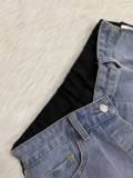 Denim Patchwork Loose Straight Pants LSD-2258
