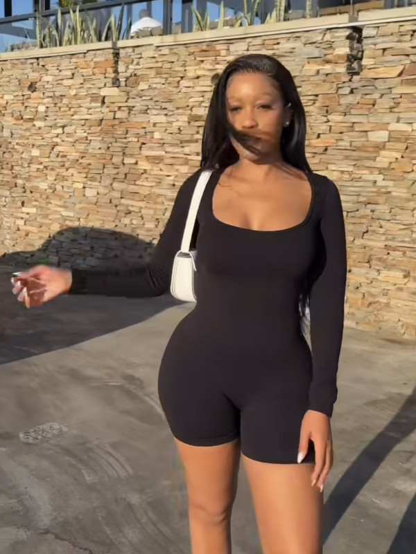 Long Sleeve Solid Color Slim Jumpsuit GYZY-8927