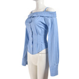 Long Sleeve Strapless Shirt Top GNZD-51226THD