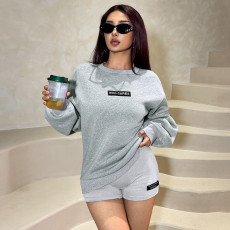 Long Sleeve Loose Sweatshirt Tight Shorts Fashion Casual Suit FL-JY24386MHO