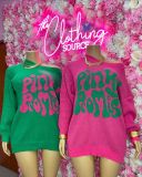 Pre Order: About 7 work days shipping Loose Letter Print Knits Sweater Pullover YUEM-Y200211