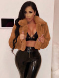 Loose Cardigan Short Jacket Fleece Coat SH-S391021 