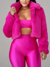 Loose Cardigan Short Jacket Fleece Coat SH-S391021 