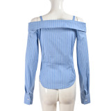 Long Sleeve Strapless Shirt Top GNZD-51226THD