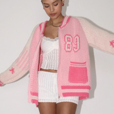 Letter Sweater Loose Long Sleeve Top MDF-L5553