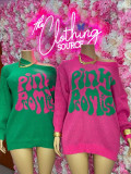 Pre Order: About 7 work days shipping Loose Letter Print Knits Sweater Pullover YUEM-Y200211