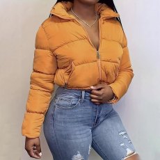 Solid Color Long Sleeve Warm Cotton Jacket Coat SH-S390904