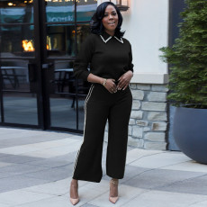 Pearl Double-breasted Lapel Two Piece Pant Set YNSF-Y2660