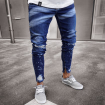 Men's Plus Size Denim Holes Zipper Jeans GDMY-820