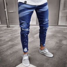 Men's Plus Size Denim Holes Zipper Jeans GDMY-820