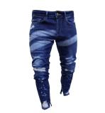 Men's Plus Size Denim Holes Zipper Jeans GDMY-820