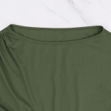 Short Sleeve Solid Color Split Maxi Dress GYLY-10529