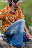 Men's Plus Size High Waisted Vintage Big Flare Jeans GDMY-2010