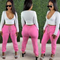 Solid Color Drawstring Sport Pants GDIM-D2428