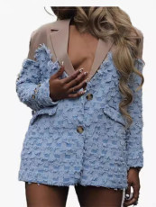 Checkerboard Plaid Jacquard Patchwork Coats SHMF-M-6188