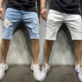 Men's Plus Size Ripped Denim Skinny Midi Pants GDMY-1966