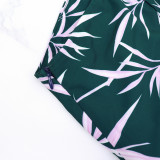 Slash Shoulder Print Ruffles Split Maxi Dress GYLY-10551