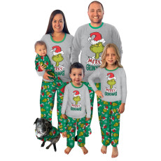 Christmas O Neck Printed Parent-Child Pajamas  Set GSGS-0693