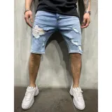 Men's Plus Size Ripped Denim Skinny Midi Pants GDMY-1966