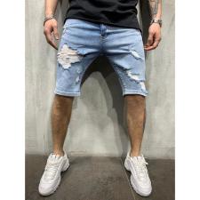 Men's Plus Size Ripped Denim Skinny Midi Pants GDMY-1966