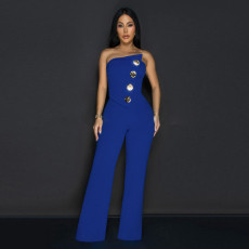 Irregular Wrap Chest Loose Jumpsuit CYA-901466