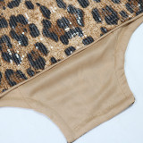 Leopard Print Irregular Tops And Skirt Suit CYA-901477