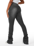 High Waisted Stacked Denim Flare Pants GDMY-CK3030