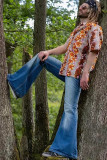 Men's Plus Size High Waisted Vintage Big Flare Jeans GDMY-2010