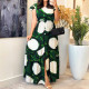 O Neck Print Ruffle Sleeve Maxi Dress GYLY-10541