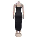 Sexy Sling Hot Dril Midi Dress BY-7070