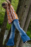Men's Plus Size High Waisted Vintage Big Flare Jeans GDMY-2010