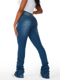 High Waisted Stacked Denim Flare Pants GDMY-CK3030