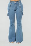Fashion Solid Color Denim Flare Back Pants GDMY-LF003
