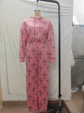 Fashion Print Hooded Sport Long Sleeve Suit GBGF-5041