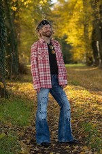 Men's Plus Size Washed Loose Flare Jeans GDMY-2008