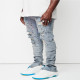 Men's Washed Slim Holes Pencil Jean GDMY-G113